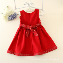 Vestido de meninas de lã vermelha para bebê infantil inverno vestidos vestido sem mangas para o inverno